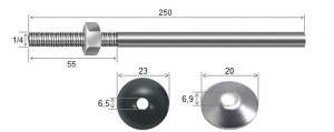 Haste Telha + Porca + Arruelas 1/4 x 250 R55 Galv Fogo- 10 peas